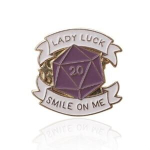 Dungeons & Dragons Lady Luck 20 Sided Dice Brooch